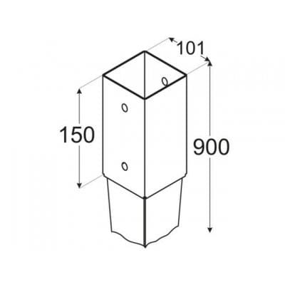 Kotwa do ziemi S 100x100x900 mm