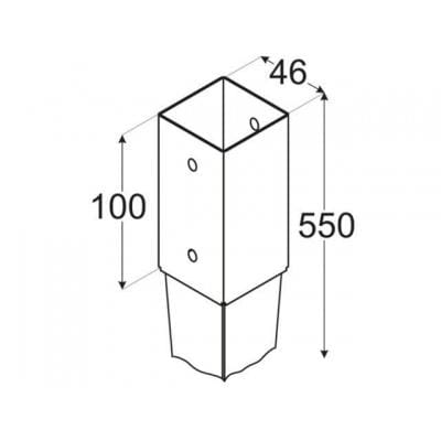Kotwa do ziemi S 46x46x550 mm