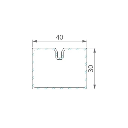 TWINSON legar aluminiowy 40x30 mm