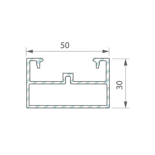 TWINSON legar aluminiowy 50x30 mm