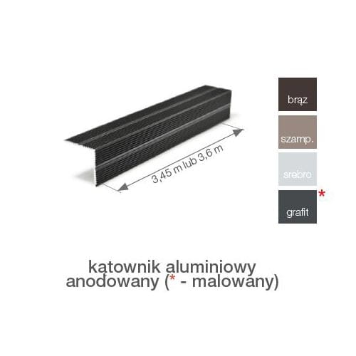 Gamrat aluminiowa listwa wykończeniowa 3,45 m