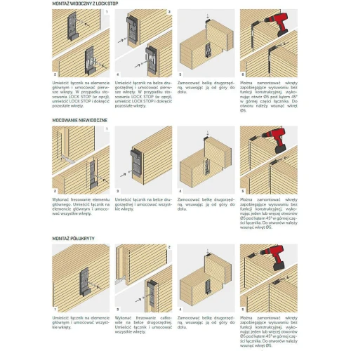 Łącznik konstrukcyjny LOCK T - instrukcja montażu