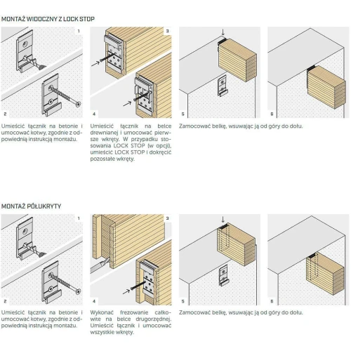 Łącznik konstrukcyjny LOCK C - instrukcja montażu