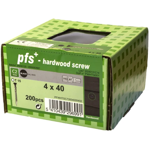 Wkręt fasadowy uniwersalny 4x40 czarna główka