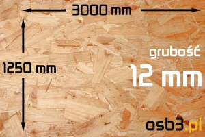 Płyta OSB3 12mm/1250x3000