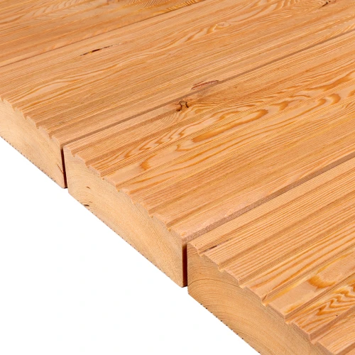 Deski tarasowe modrzew syberyjski 45x142 mm - strona grubo ryflowana
