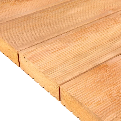 Deski tarasowe modrzew syberyjski 45x142 mm - strona drobno ryflowana